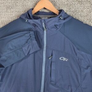 Outdoor Research Mens XL Ferrosi Lightweight Hooded Jacket Blue Zip